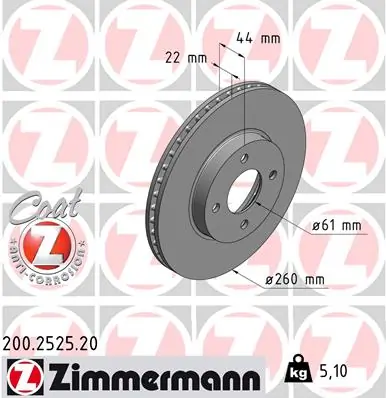 Brake Disc COAT Z 200.2525.20
