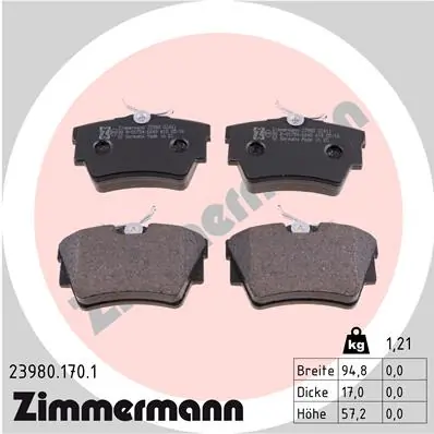 Brake Pad Set, disc brake 23980.170.1