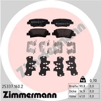 Brake Pad Set, disc brake 25337.160.2