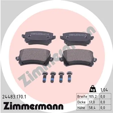Brake Pad Set, disc brake 24483.170.1