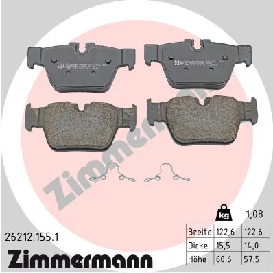 Brake Pad Set, disc brake 26212.155.1