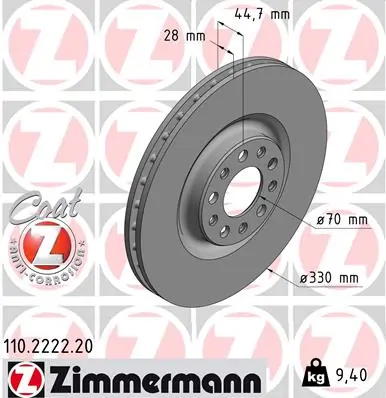 Brake Disc COAT Z 110.2222.20