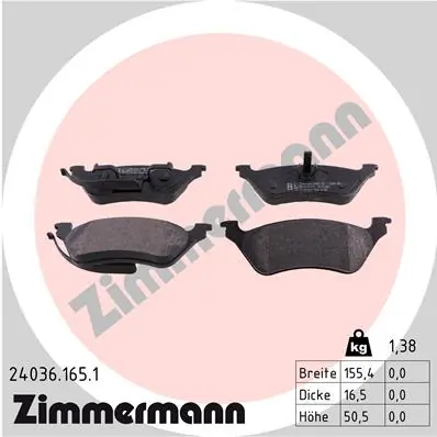 Brake Pad Set, disc brake 24036.165.1