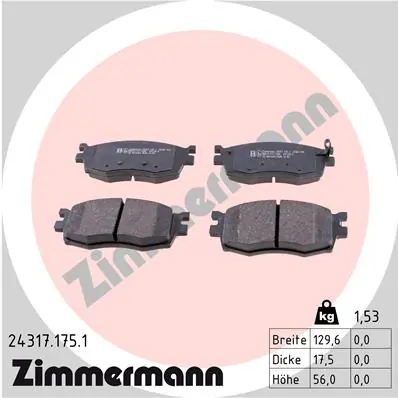 Brake Pad Set, disc brake 24317.175.1