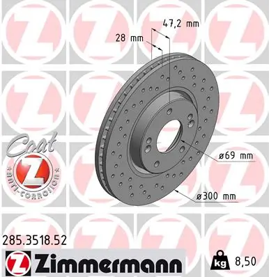 Brake Disc SPORT BRAKE DISC Z 285.3518.52