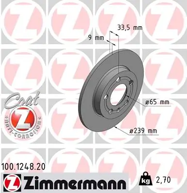 Brake Disc COAT Z 100.1248.20