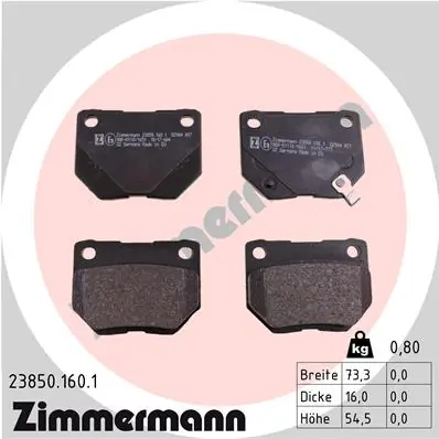 Brake Pad Set, disc brake 23850.160.1