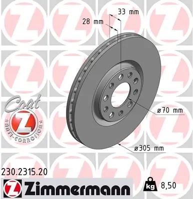 Brake Disc COAT Z 230.2315.20