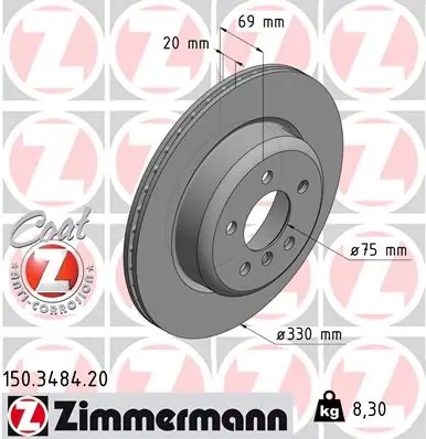 Brake Disc COAT Z 150.3484.20