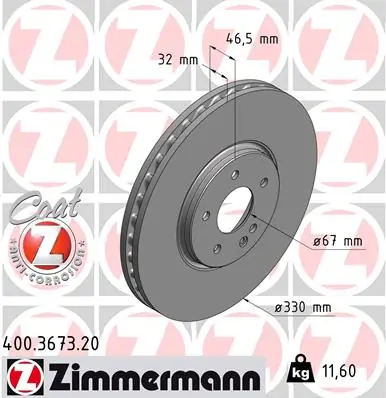 Brake Disc COAT Z 400.3673.20