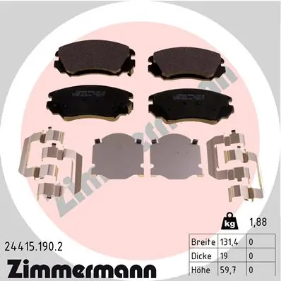 Brake Pad Set, disc brake 24415.190.2