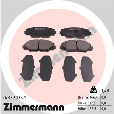 Brake Pad Set, disc brake 24337.175.1