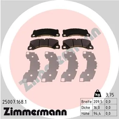 Brake Pad Set, disc brake 25007.168.1