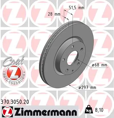 Brake Disc COAT Z 370.3050.20