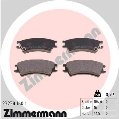 Brake Pad Set, disc brake 23238.160.1