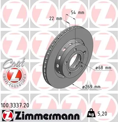 Brake Disc COAT Z 100.3337.20