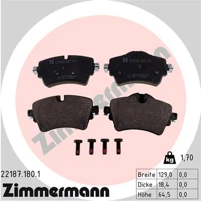 Brake Pad Set, disc brake 22187.180.1