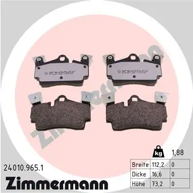 Brake Pad Set, disc brake rd:z 24010.965.1