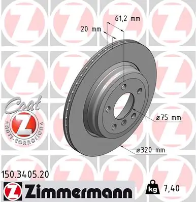 Brake Disc COAT Z 150.3405.20
