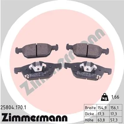 Brake Pad Set, disc brake 25804.170.1
