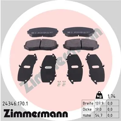 Brake Pad Set, disc brake 24346.170.1