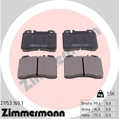 Brake Pad Set, disc brake 21153.160.1