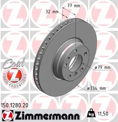 Brake Disc COAT Z 150.1280.20