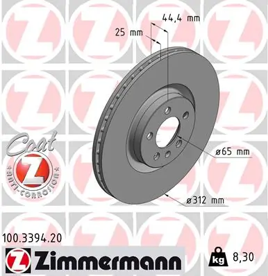 Brake Disc COAT Z 100.3394.20