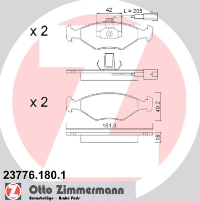 Brake Pad Set, disc brake 23776.180.1