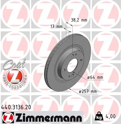 Brake Disc COAT Z 440.3136.20