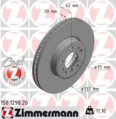 Brake Disc COAT Z 150.1298.20