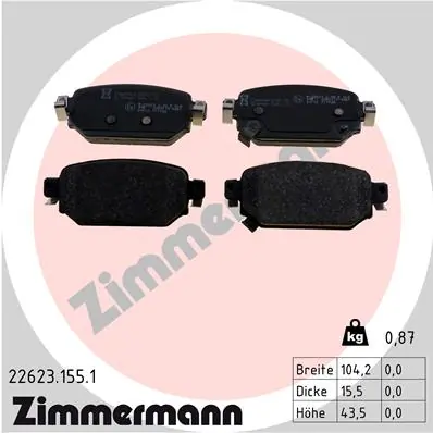 Brake Pad Set, disc brake 22623.155.1