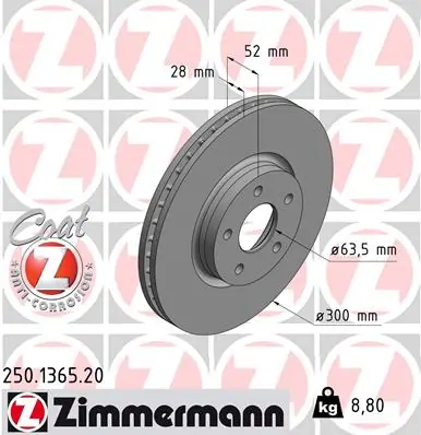 Brake Disc COAT Z 250.1365.20