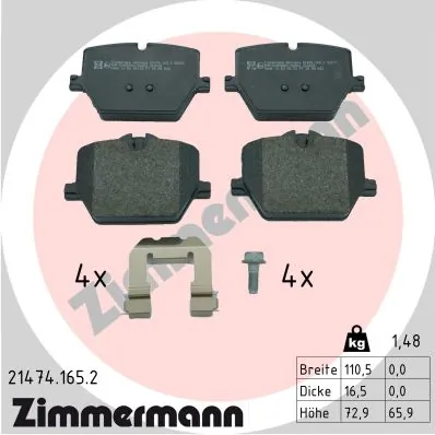 Brake Pad Set, disc brake 21474.165.2