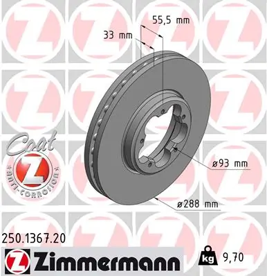 Brake Disc COAT Z 250.1367.20