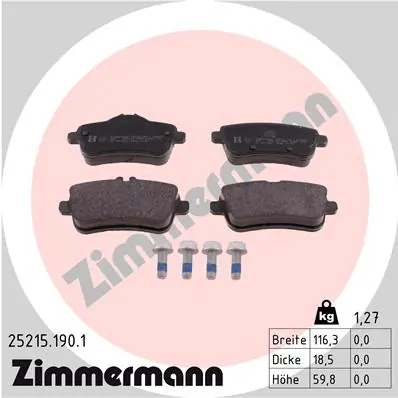 Brake Pad Set, disc brake 25215.190.1