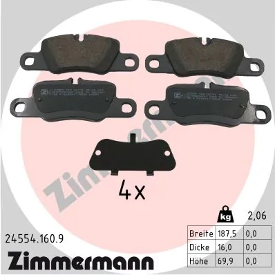 Brake Pad Set, disc brake pb:z 24554.160.9
