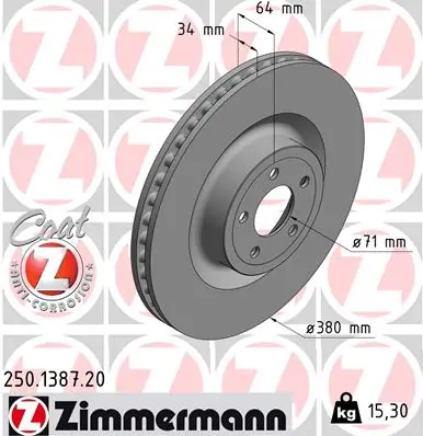 Brake Disc COAT Z 250.1387.20