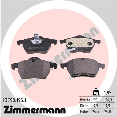 Brake Pad Set, disc brake 23798.195.1