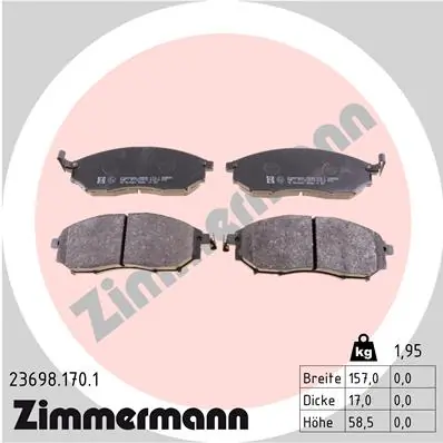 Brake Pad Set, disc brake 23698.170.1
