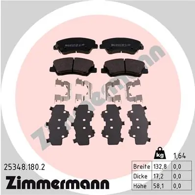 Brake Pad Set, disc brake 25348.180.2