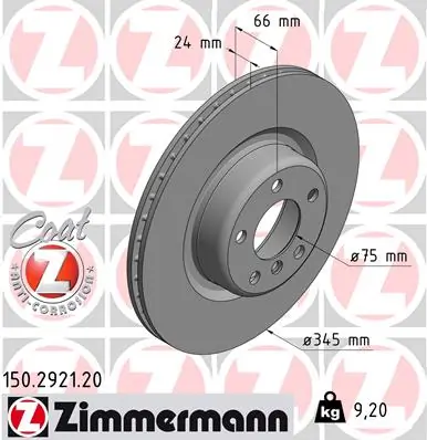 Brake Disc COAT Z 150.2921.20