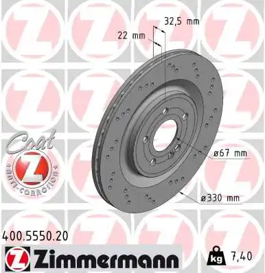 Brake Disc COAT Z 400.5550.20
