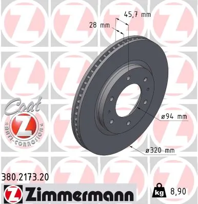 Brake Disc COAT Z 380.2173.20
