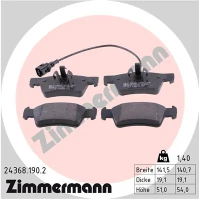 Brake Pad Set, disc brake 24368.190.2