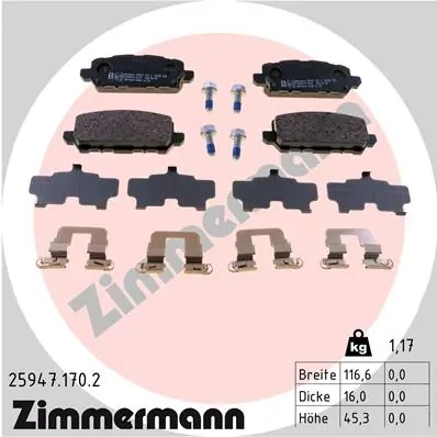 Brake Pad Set, disc brake 25947.170.2