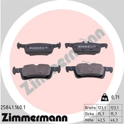 Brake Pad Set, disc brake 25841.160.1