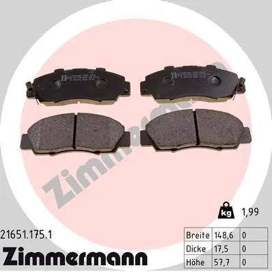 Brake Pad Set, disc brake 21651.175.1