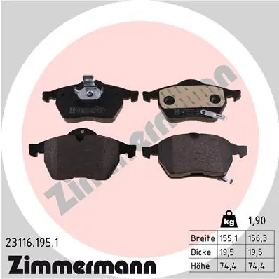 Brake Pad Set, disc brake 23116.195.1