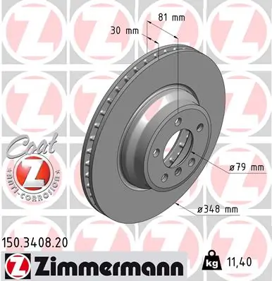 Brake Disc COAT Z 150.3408.20